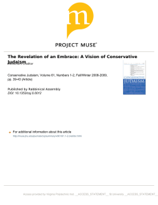 The Revelation of an Embrace: A Vision of Conservative Judaism