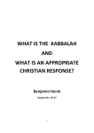 WHAT IS THE KABBALAH AND WHAT IS AN APPROPRIATE