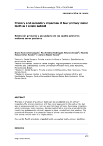 Primary and secondary impaction of four primary molar teeth in a