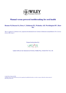 Manual versus powered toothbrushing for oral health