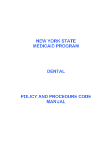new york state fee schedule for dental services