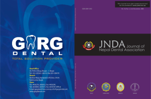 JNDA Journal of Nepal Dental Association Vol. 10, No. 2, July-December, 2009