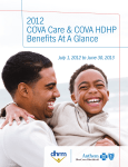 2012 COVA Care &amp; COVA HDHP Benefits At A Glance