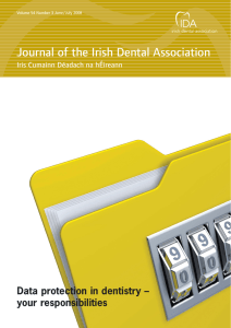 Journal of the Irish Dental Association Data protection in dentistry –