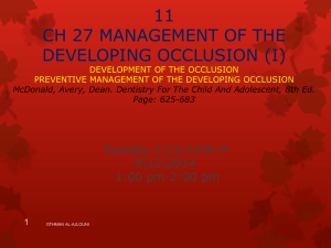 11-12 CH 27 MANAGEMENT OF THE DEVELOPING OCCLUSION