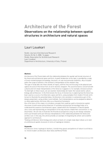 Architecture of the Forest - Nordic Journal of Architectural Research