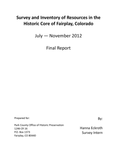 Fairplay Reconaissance Survey Report