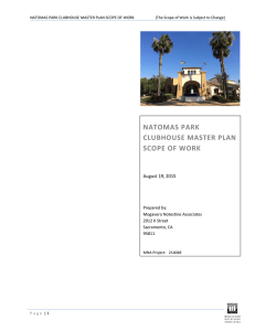 NATOMAS PARK CLUBHOUSE MASTER PLAN SCOPE OF WORK
