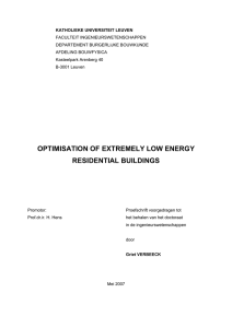 Optimisation of extremely low energy residential buildings