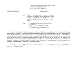 Completion Certificate Norms - Chennai Metropolitan Development