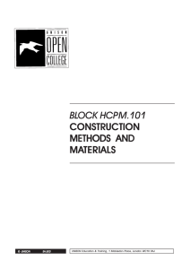 BLOCK HCPM.101 CONSTRUCTION METHODS AND MATERIALS