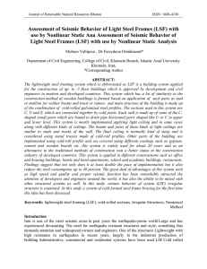 Assessment of Seismic Behavior of Light Steel Frames (LSF) with