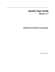NumPy User Guide Release 1.9.1 Written by the NumPy community November 02, 2014