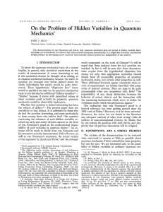 On the Problem of Hidden Variables in Quantum Mechanics