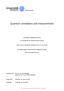 Quantum correlations and measurements