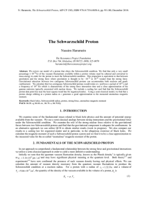 The Schwarzschild Proton - Hawaii Institute for Unified Physics