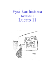 Fysiikan historia Luento 11