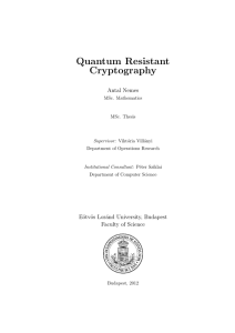 Quantum Resistant Cryptography