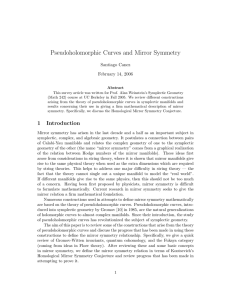 Pseudoholomorphic Curves and Mirror Symmetry