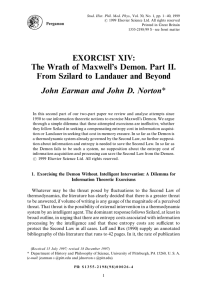 EXORCIST XIV: The Wrath of Maxwell`s Demon. Part II