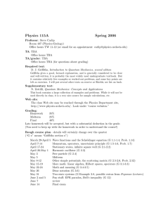 Physics 115A Spring 2006