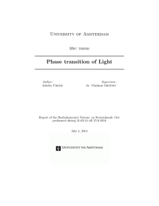 Phase transition of Light - Universiteit van Amsterdam
