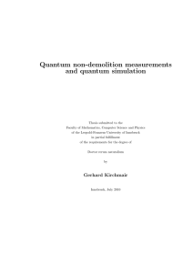 Quantum non-demolition - Quantum Optics and Spectroscopy