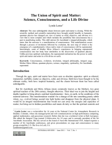 The Union of Spirit and Matter: Science, Consciousness, and a Life