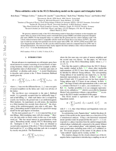 Three-sublattice order in the SU (3) Heisenberg model on the