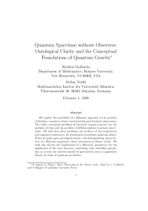 Quantum Spacetime without Observers: Ontological