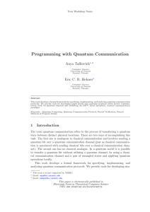 Programming with Quantum Communication
