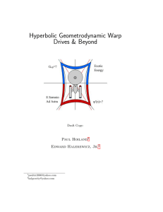 Hyperbolic Geometrodynamic Warp Drives