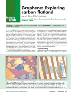 Graphene: Exploring carbon flatland