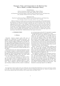 Transport, Noise, and Conservation in the Electron Gas: Frederick Green