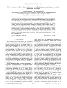 How to reuse a one-time pad and other notes on... of quantum information