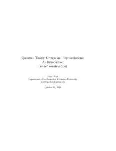 Quantum Theory, Groups and Representations: An Introduction (under construction) Peter Woit