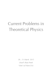 Current Problems in Theoretical Physics