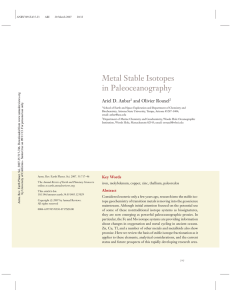 Metal Stable Isotopes in Paleoceanography