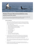 Federal Oceans Recommendations 2015: Marine Protected Areas
