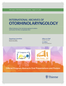 otorhinolaryngology - Fundação Otorrinolaringologia