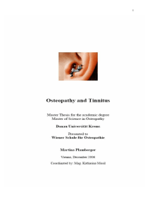 5. General osteopathic treatment in the case of tinnitus