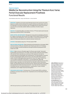 Middle Ear Reconstruction Using the Titanium Kurz - NKO-HHR