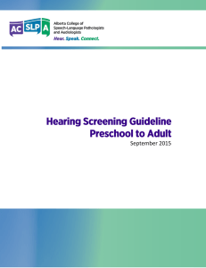 Hearing Screening - Alberta College of Speech
