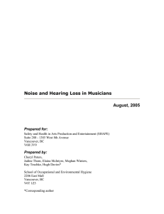 Noise and Hearing Loss in Musicians
