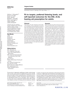 Fit to targets, preferred listening levels, and self