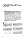 Can Age-Related Decline in Speech Understanding Be Explained