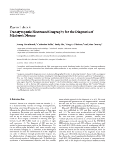 Research Article Transtympanic Electrocochleography for the