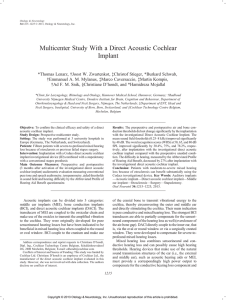 Multicenter Study With a Direct Acoustic Cochlear Implant