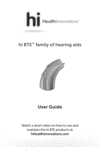 hi BTE™ family of hearing aids User Guide