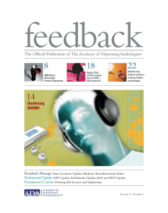 The Official Publication of The Academy of Dispensing Audiologists®